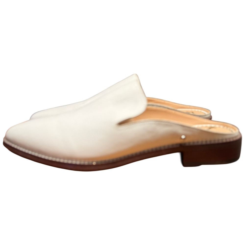 SAM EDELMAN Laddie Women's 10M White Leather Studded Mules Shoes - Picture 1 of 13
